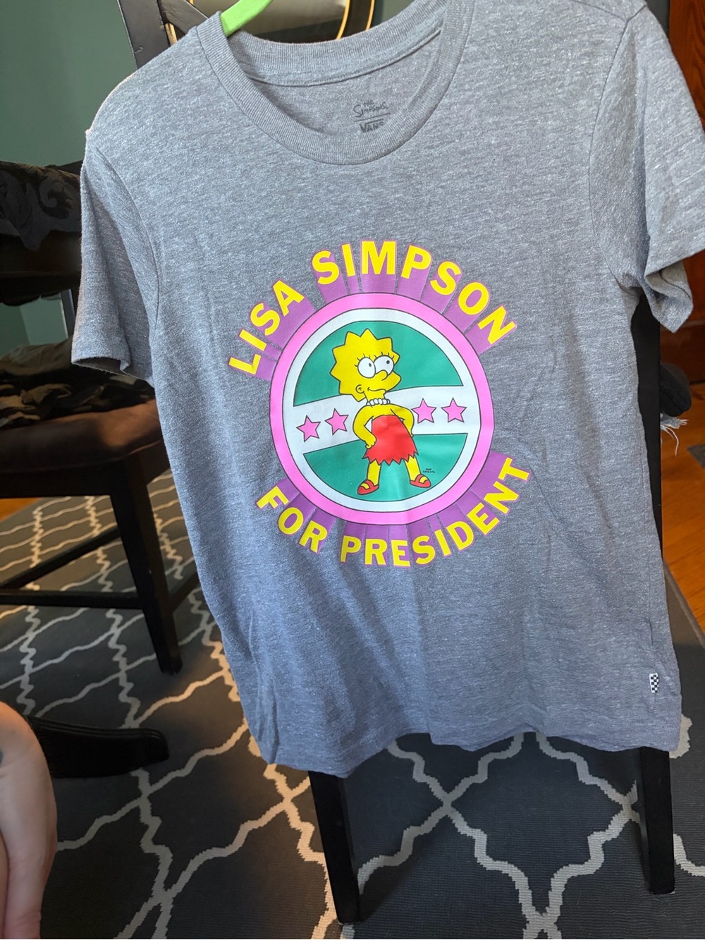 Vans Gray Lisa Simpson for president tshirt.